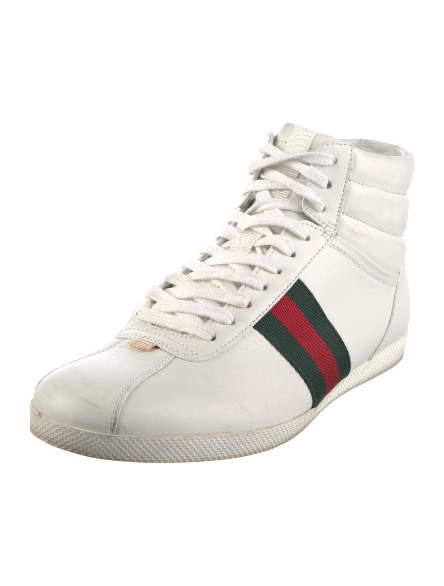 Gucci Web Accent Leather Sneakers